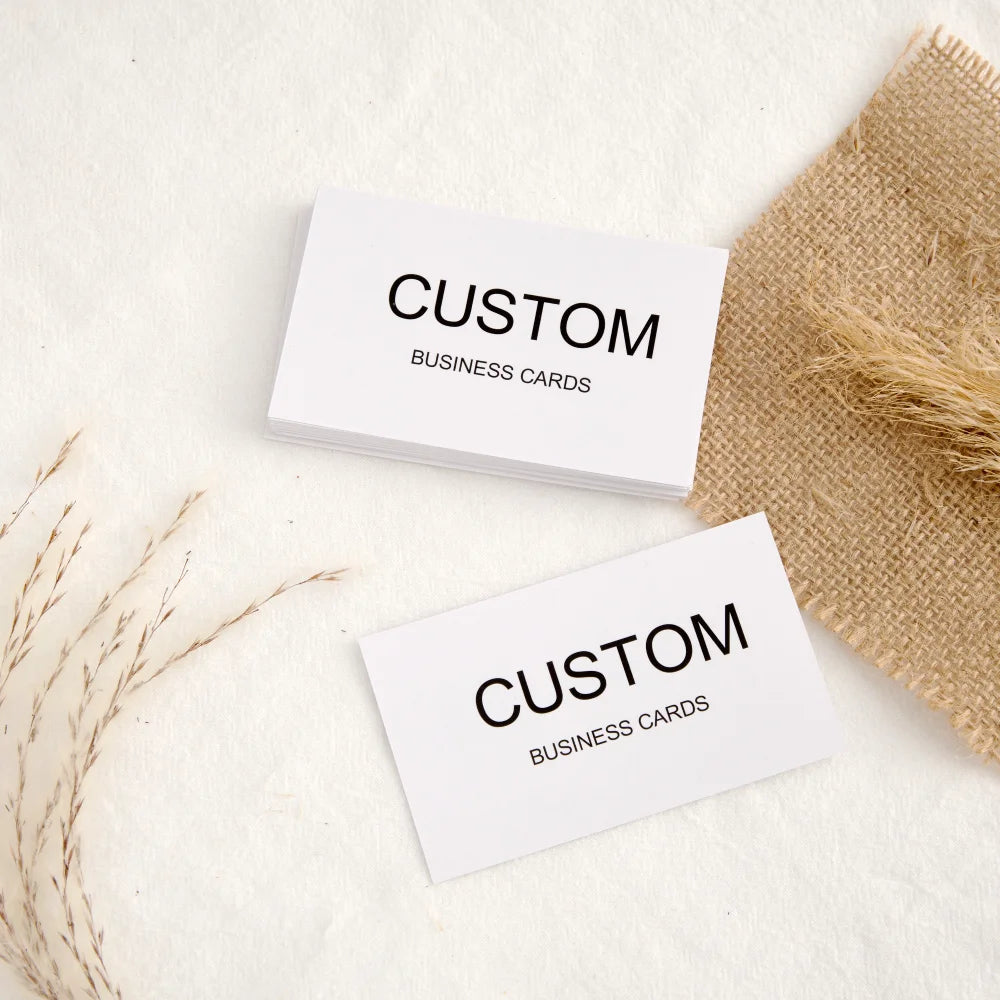 200/500/1000pcs Customizable Cards, Personalized Business Cards with Acrylic Storage Box, Matte Film Thank You Invitations