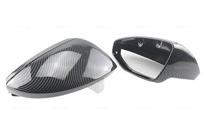 High Quality Carbon Fiber Glossy Black Replacement Side Mirror Covers Cap for Audi A6 S6 RS6 C8 A7 S7 RS7 A8 Left hand Drive