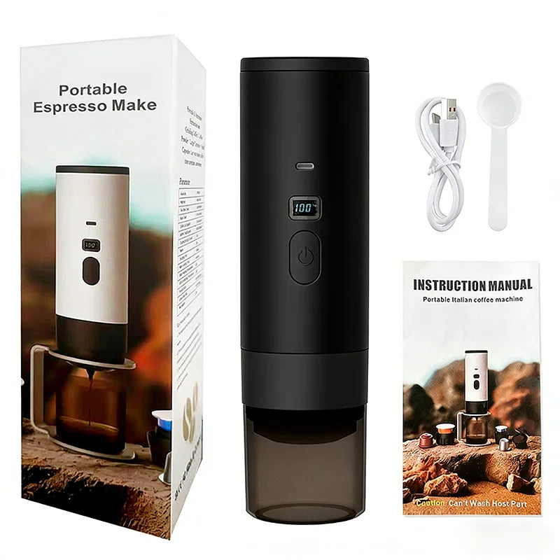 7800mAh Long-Lasting 3-in-1 Portable Coffee Maker, Electric Capsule Coffee Machine for Car, Travel & Camping