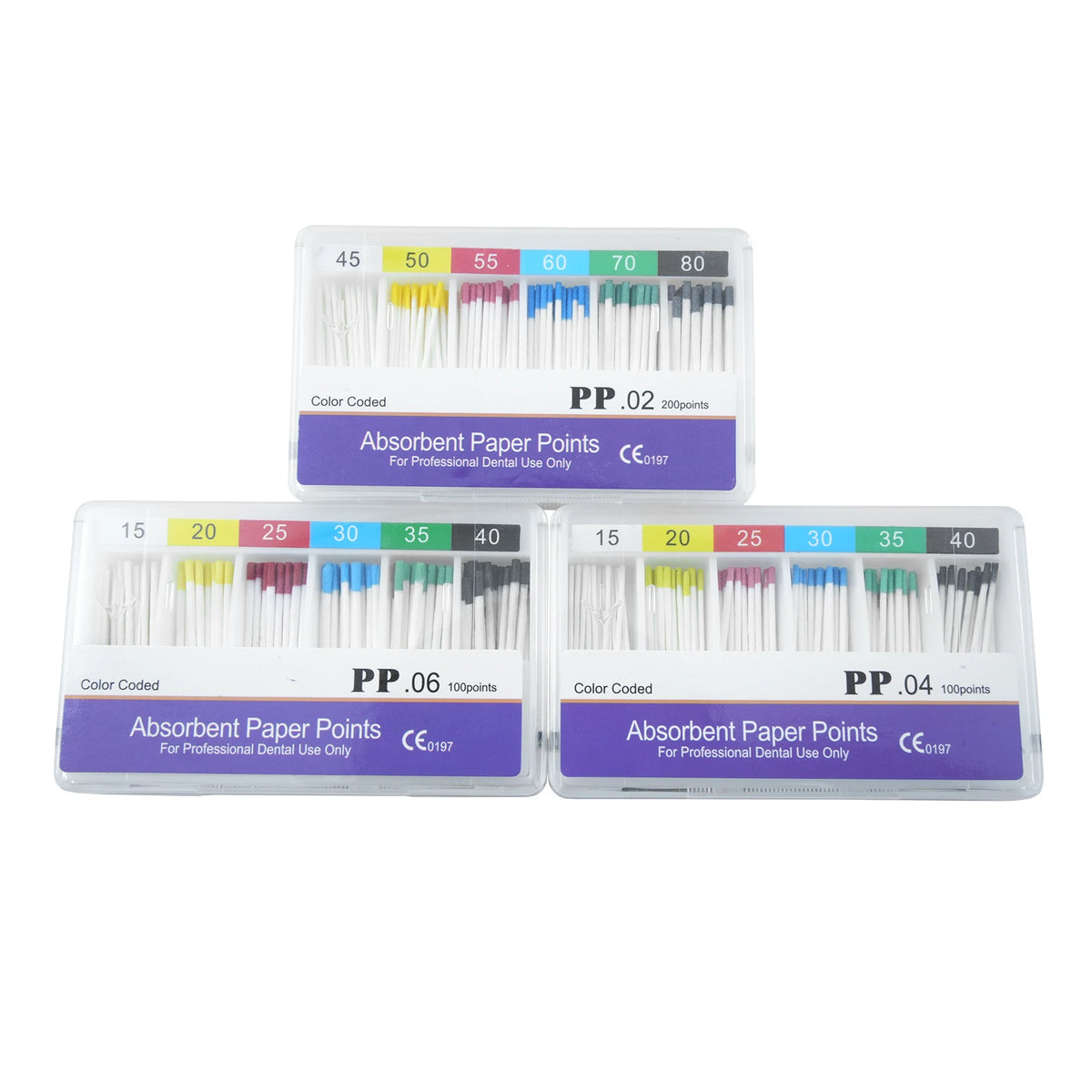 WELLCK 1 Box Dental Absorbent Paper Points Sterile Mixed Sizes 02 04 06 Taper 15-40# For Dentist Use Dentistry Materials