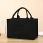 Leisure thickened handheld canvas tote bag black three-dimensional men and women large-capacity simple shopping bag handbags