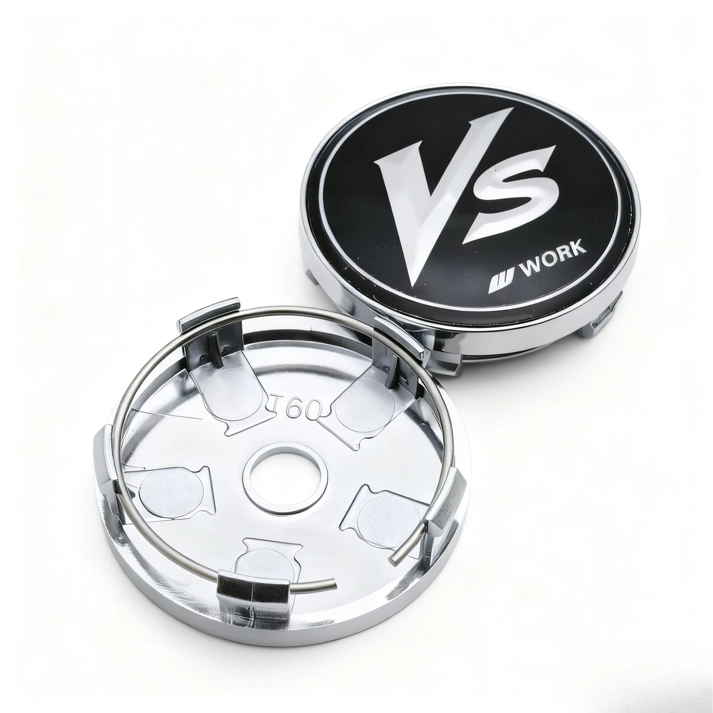 4pcs JDM VS W Work Logo Emblem Badge Car Wheel Center Caps 60MM Clips 56MM Rim Hubcaps Dust Cover Wheels Hub Cap Car Accessories