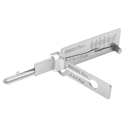 For Lishi Yale Picks Picking SS001 SS002 2 in1 Locksmith Tools Master Key Decoder Micha Decoder Hooks Topolines To Open Locks