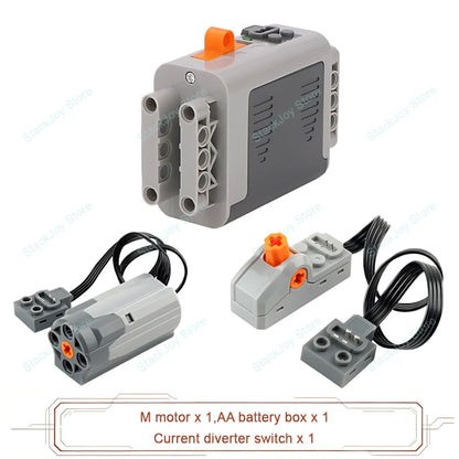 MOC Power Functions M/L/XL Motor Battery Box IR Remote Receiver for RC Car Robot Model Building Blocks Technical Modified Parts