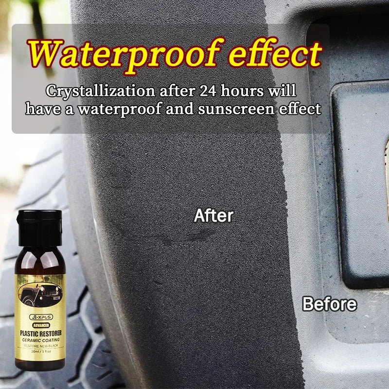 Car Plastic Restorer Ceramic Coating 2-3 Years Long-Lasting Protect Whitening Black Shine Plastic Trim & Rubber Care Product