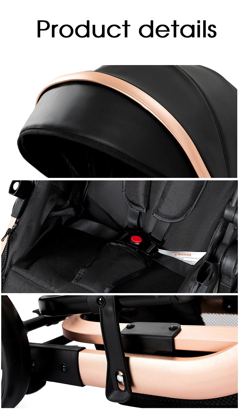 Baby pram Lightweight stroller Baby carriage PU 3in1 stroller Baby stroller 3-in-1 Baby carriage strollers for baby light carts