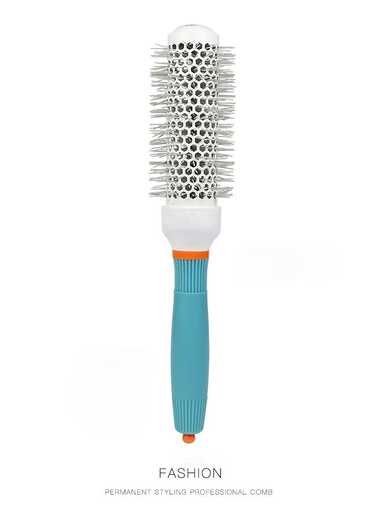 Hair Comb Professional Salon Hair Brush Hair Styling Hairbrush Hairdressing Comb Round Curly Hair Rollers Tools Blue