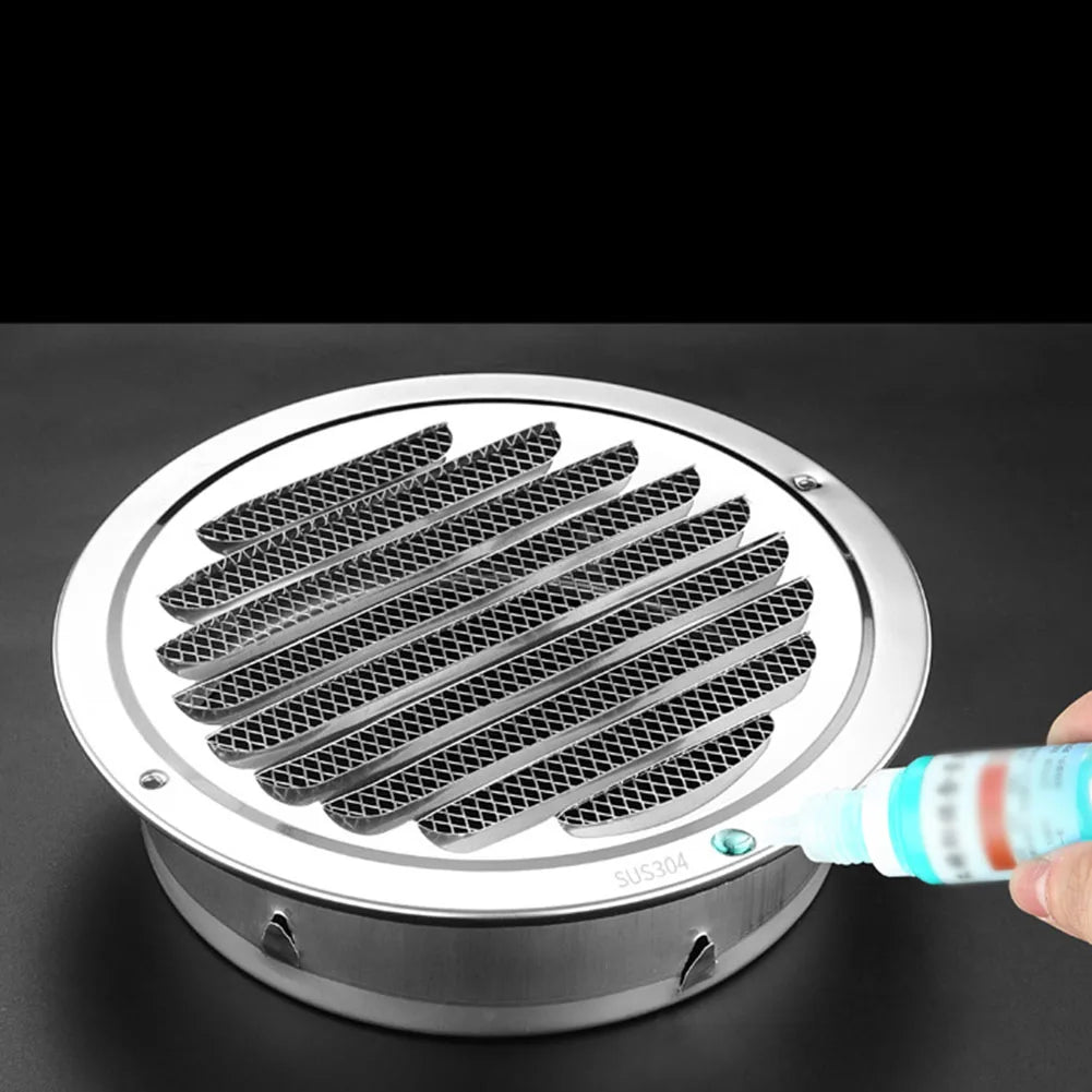 1PCS Circle Air Vent Grill Cover Stainless Steel Silver 70-160mm Round Exterior Wall Duct Ventilation Tool Accessories Home Part
