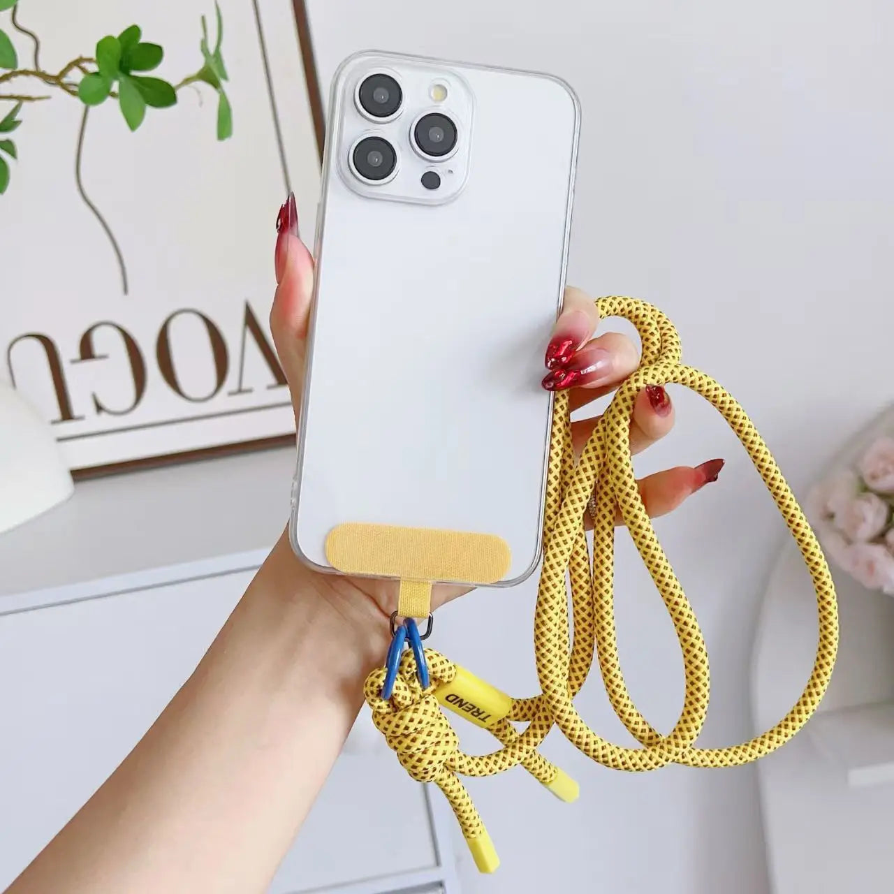 Adjustable Fashion Anti Loss Phone Lanyard 120CM Crossbody Neck Cord Wrist Strap for iPhone 17 Pro Max Case Chain Two Ring Rope