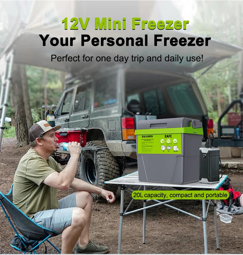 10L 20L Mini Refrigerator 12V/220V Fridge Freezer Portable Compressor Cooler and Heater Ice Box for Driving Camping Picnic