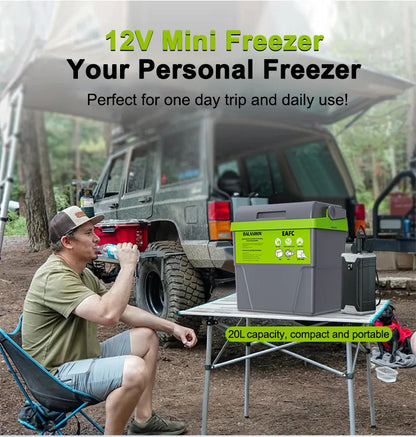 10L 20L Mini Refrigerator 12V/220V Fridge Freezer Portable Compressor Cooler and Heater Ice Box for Driving Camping Picnic