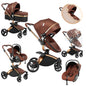 Baby pram Lightweight stroller Baby carriage PU 3in1 stroller Baby stroller 3-in-1 Baby carriage strollers for baby light carts