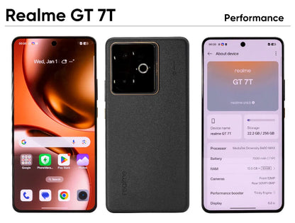 realme GT 7T Smartphone 5G MediaTek 8400-MAX 7000mAh Titan Battery 120W Ultra Charge 6.8'' 120Hz Display EU Version NFC