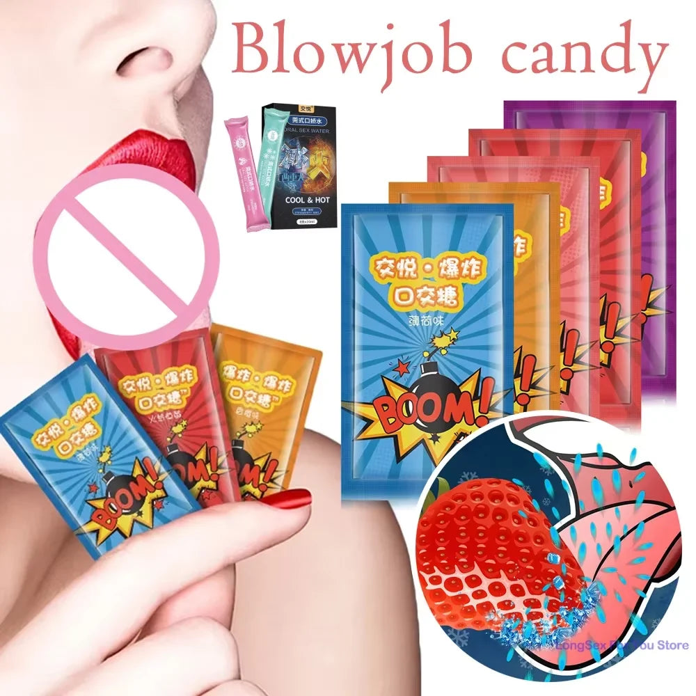 20Pcs Sex Toys Couples Women Oral Sex Candy Blowjob Popping Flirting Men Blowjobs Stimulate Enjoy Fire Ice Feeling Blowjob Toy