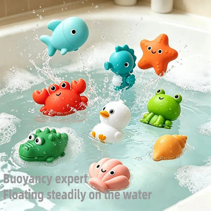 Frog Net Fishing Bath Toy Baby Floating Turtle Animal Squeeze Squeaky Pool Summer Splashing Water Toy Gift