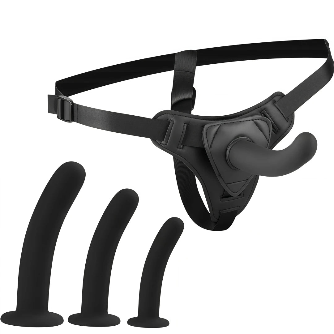 Adjustable PU Leather Strap On Harness Set Wearable Panties Pegging BDSM Toy for Women Lesbian Couples Adult Erotic Accessory