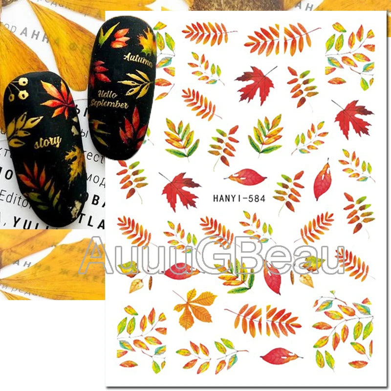 3d Nails Art Decals Spring Fruits Pink Full Tips Peony Magnolia Flowers Adhesive Sliders Stickers Decoration For Nails Manicure