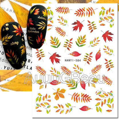 3d Nails Art Decals Spring Fruits Pink Full Tips Peony Magnolia Flowers Adhesive Sliders Stickers Decoration For Nails Manicure