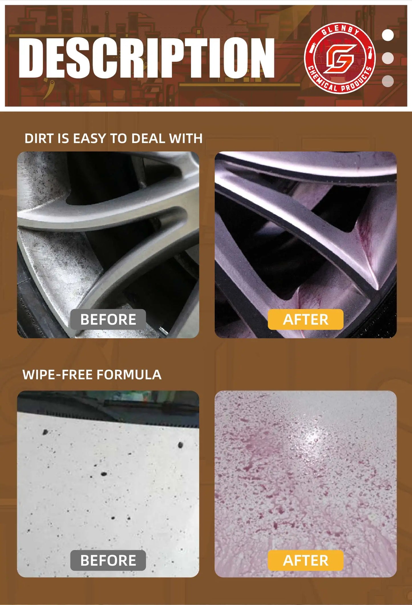 100ml Wheel Paint Iron Remover Spray Technology Professional Dust Rim Rust Cleaner Auto Detail Chemical