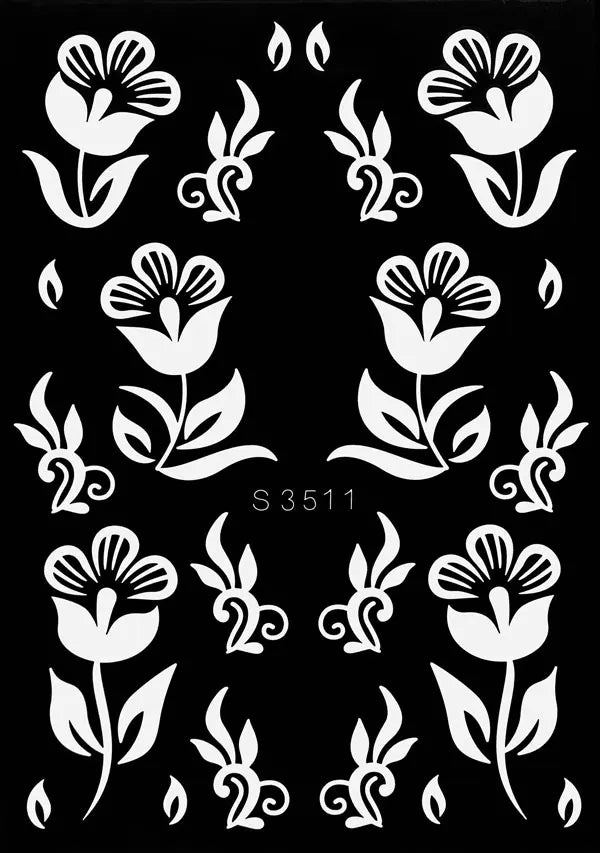 Flower Tattoo Stencil Reusable Henna Template for Hand and Body Henna Tattoo Design for Wedding Festival Party Tattoo Tools