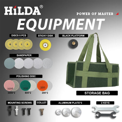 HILDA Ceramic Tile Beauty Sewing Tool 380W Electric Straight Grinder 6 Variable Speeds Cleaning Machine Grinder Sander Polisher
