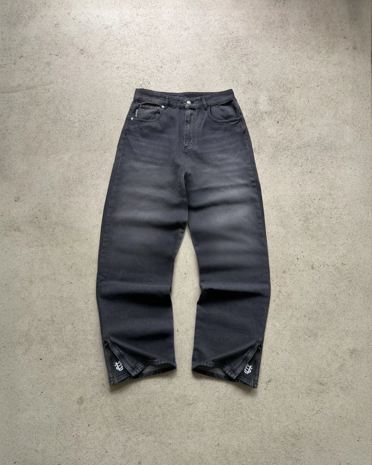 Hip-hop gold coin jeans Y2K retro low waist wide leg zipper pants y2k clothing men's fashion embroidered loose jeans