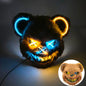 LED Bloody Rabbit Mask Glowing Killer Black Bear Mask Halloween Dance Party Cosplay Costume Props Assassinated Plush Rabbit Mask