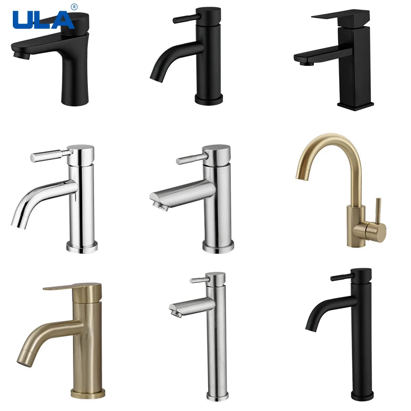 ULA G1/2 Basin Faucet Waterfall Bathroom Sink Faucet Hot Cold Water Mixer Tap Deck Mounted Bathroom Tap Crane Washbasin Tap