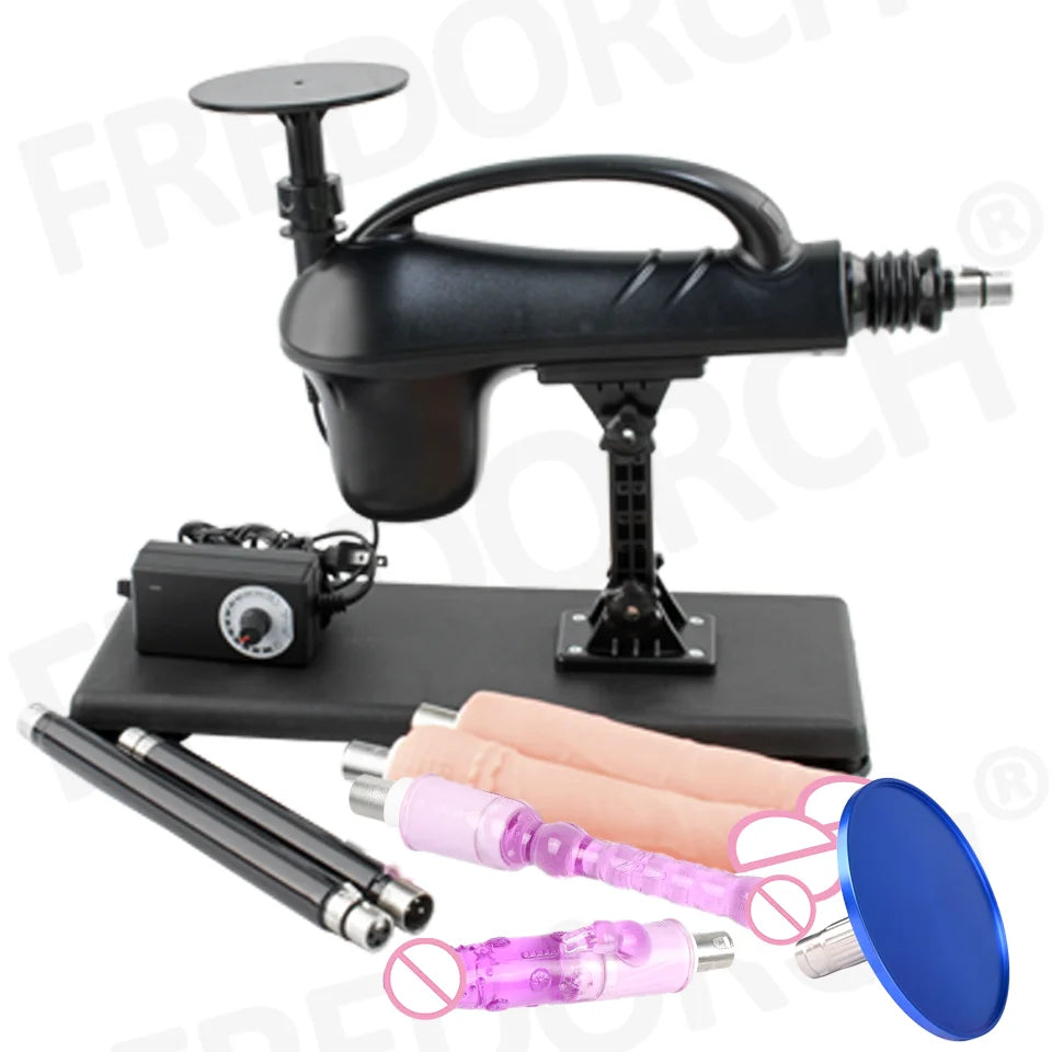 FREDORCH Sex Machines More Attachment Masturbating Pumping Sex Gun Adjustable with Dildo Couples Sex Toy Love Machine for Couple