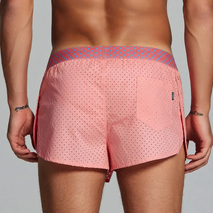 Solid color, men's mesh breathable men's shorts, boxer men's boxers 240503