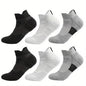 6/3/1 Pairs New Men Sports Running Fitness Flight Short Tube Socks Women's Towel Bottom Basketball Socks Solid Color Black Socks