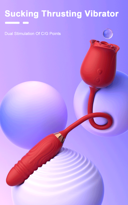 Sexy Adult Female Rose-Sucking Dildo Vibrator Women Nipple Clit Stimulator Vibrating Penetration Vagina Vibrator Erotica Toys