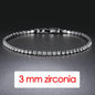 Hip Hop Iced Out 3/4/5mm Crystal Tennis Bracelet for Men Homme Trendy Punk Zirconia Men's Chain on The Hand Streetwear Jewelry
