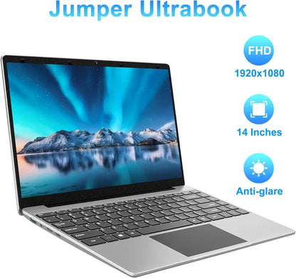 14 Inch Laptop PC 6GB LPDDR4 RAM 128GB SSD ROM 1080p FHD IPS Screen Windows 10 Computer with Celeron 4-Core Processor WIFI