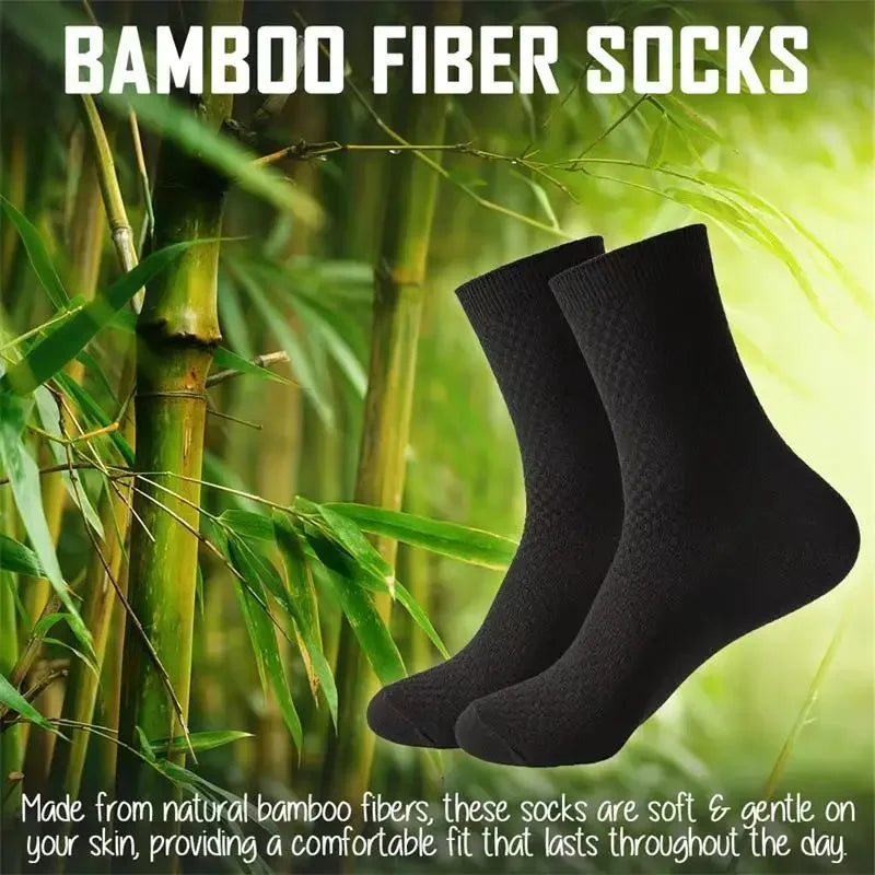 5Pairs/Lot Men's Socks High Quality Bamboo Fiber Business Breathable Deodorizing Socks Men's Casual Socks Large Size EU38-46