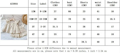 Girls' Summer Fashion Set Children's Flower Print Flying Sleeve Top+Shorts Two Piece Cute Little Girl Refreshing Set