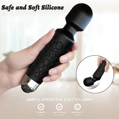 AV Vibrator Wand Personal Massager Clit Stimulator Sex Toy for Women 20 Patterns 8 Speeds Rechargeable Mini Vibrators Adult Toys