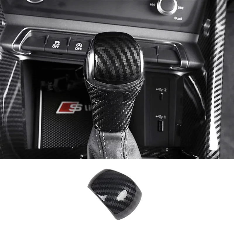 FOR Audi Q3 2019 -2022 Car Carbon fiber style Console Gear Shift Frame Cover Trim Interior accessories  Auto Integral interior