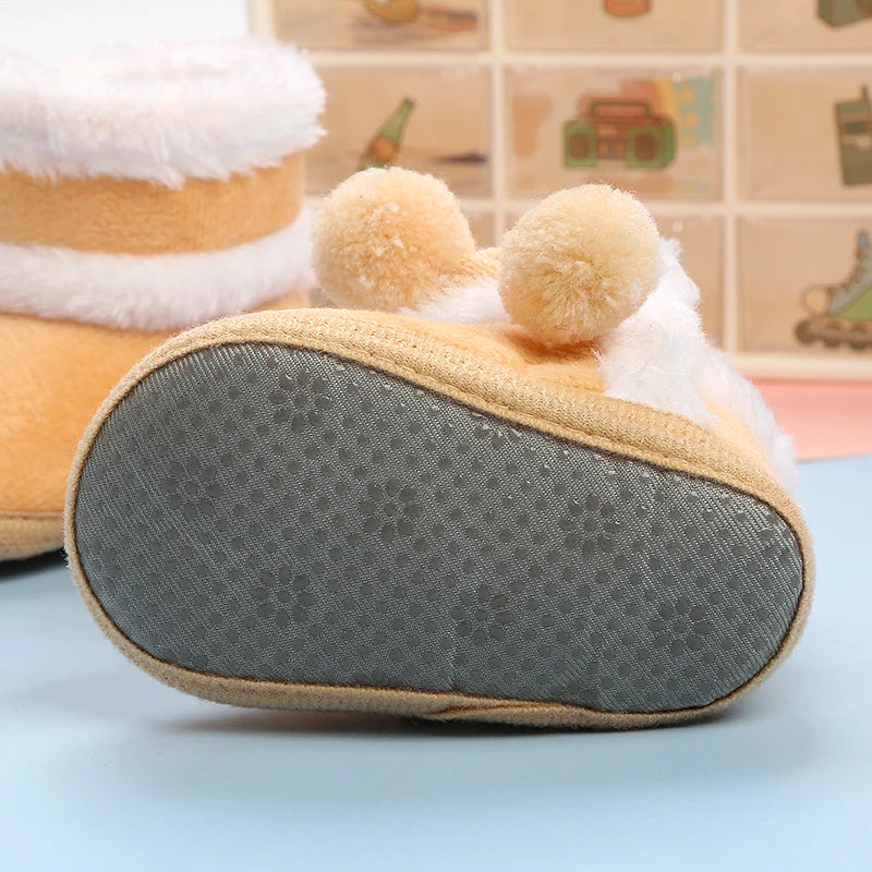 Newborn Baby Girls Boys Soft Booties Solid Pompom Snow Boots Infant Toddler Newborn Warming Shoes New Fashion Comfortable Shoes