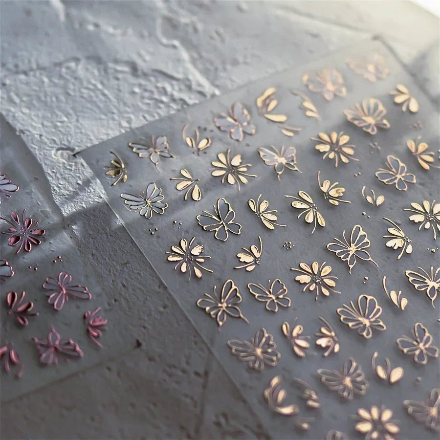 Jelly Butterfly 5D Nail Art Sticker Rhinestone Crystal Charming Shiny Insect Animals DIY Self Adhesive Decoration Manicure Decal