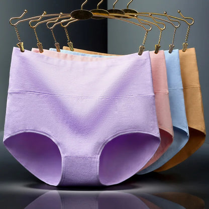 4Pcs Cotton Panties Women High Waist Underwear Body Slim Abdominal Shapers Plus Size Panties Briefs Girls Sexy Lingeries Female