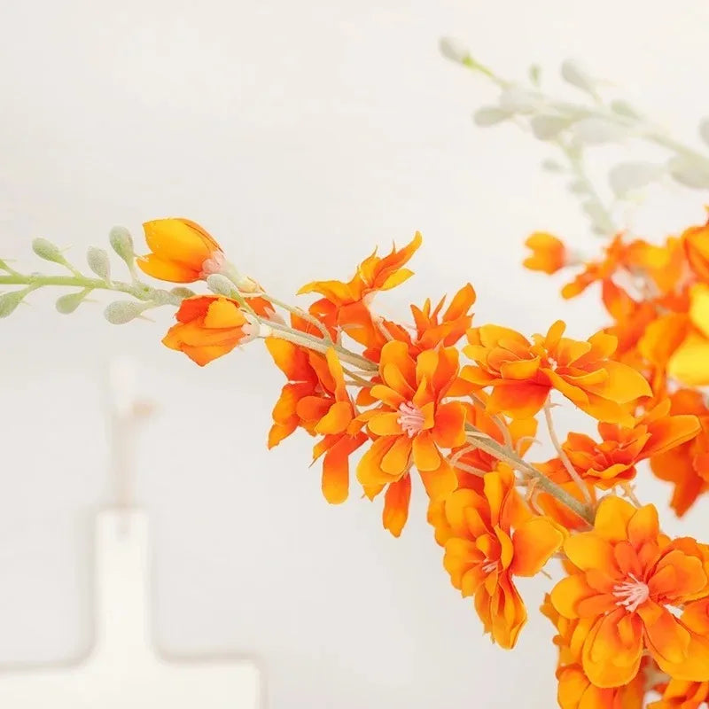 Artificial New Flowers Delphinium Flower Branch Fake Leaf Wedding Decoration Outdoor DIY For Home Decorative Vase Accessories