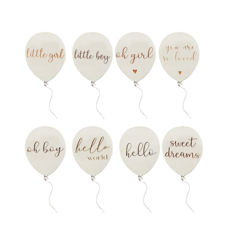 Baby Wooden Balloon Milestone Newborn Birth 1-12 Month Card Birthday Gift Toddler Wooden Commemorativenir Photography Prop Toy