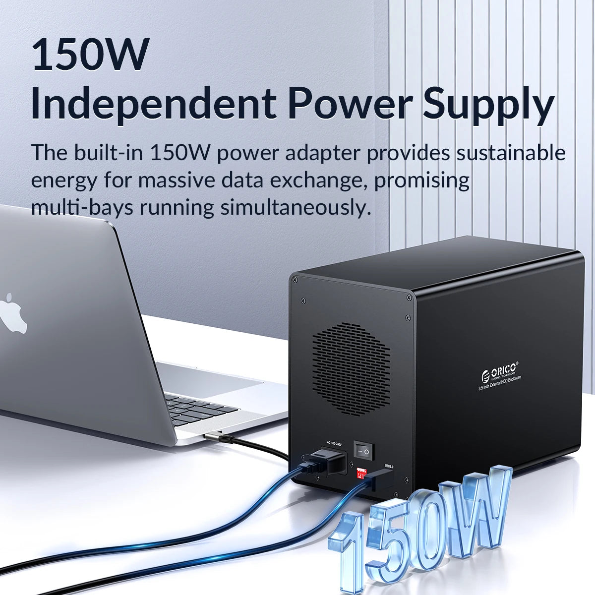 ORICO 95 Series 5 Bay 3.5'' USB3.0 HDD Docking Station Support RAID Mode Aluminum With 150W Power for Bitcoin Altcoins Mining