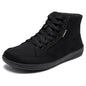 HOBIBEAR Mid-Top Barefoot Shoes Unisex Wide Toe Box Canvas Sneakes Zero Drop Lace Up Outdoor Walking Shoes