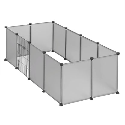 EUGAD Pet Playpen DIY Metal Wire Exercise Modular Enclosure with Door Small Animals Cage for Guinea Pig Rabbit Gerbil Hedgehog Pet Run