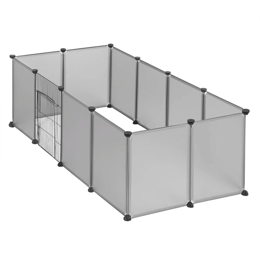 EUGAD Pet Playpen DIY Metal Wire Exercise Modular Enclosure with Door Small Animals Cage for Guinea Pig Rabbit Gerbil Hedgehog Pet Run