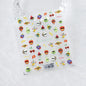 Fresh Sweet Fruits Strawberry Cherry Bowknot Love Heart Lemon 5D Nail Art Stickers Self Adhesive Decorations Nail Manicure Decal