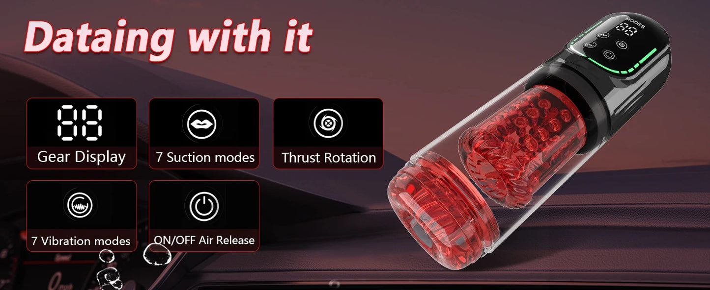 Minyee Automatic Male Masturbator Penis Pump 100% Waterproof Rechargeable USB Sucking Vibrating Function Silicone Masturbation Cup Adult Sex Toy for Men