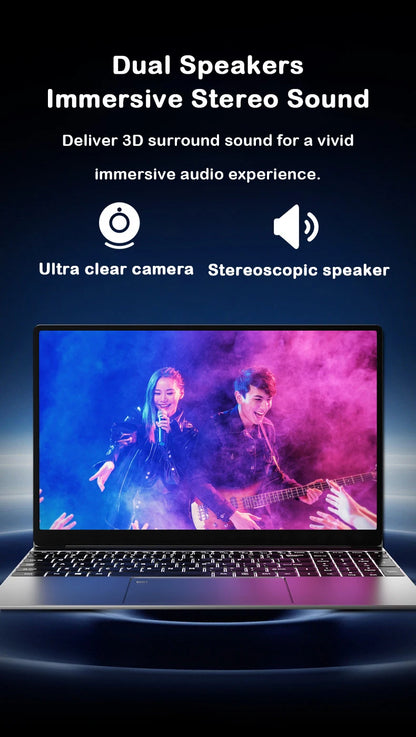 New 15.6" Laptop Intel Core I9-9880H 32GB RAM 2TB SSD Ultra Slim Gaming Laptop 1920*1080 Windows 11 Office Study Home Use